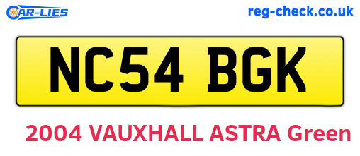 NC54BGK are the vehicle registration plates.