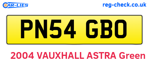 PN54GBO are the vehicle registration plates.