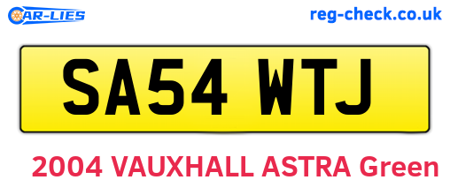 SA54WTJ are the vehicle registration plates.