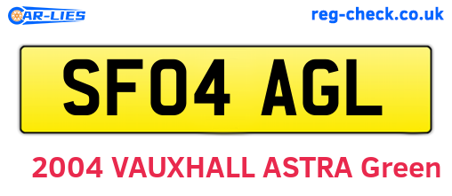 SF04AGL are the vehicle registration plates.