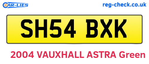 SH54BXK are the vehicle registration plates.