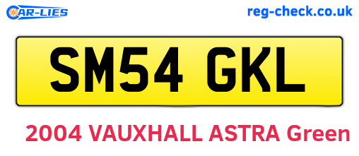 SM54GKL are the vehicle registration plates.