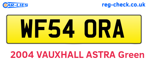 WF54ORA are the vehicle registration plates.