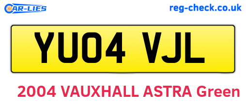 YU04VJL are the vehicle registration plates.