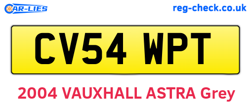 CV54WPT are the vehicle registration plates.
