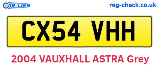 CX54VHH are the vehicle registration plates.
