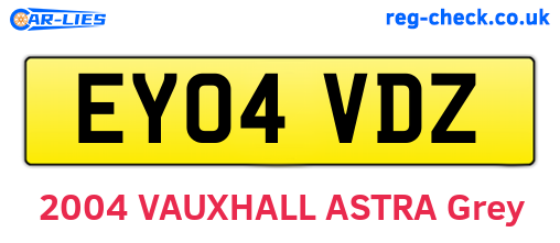 EY04VDZ are the vehicle registration plates.