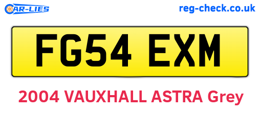 FG54EXM are the vehicle registration plates.