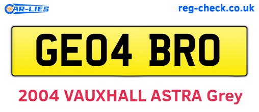 GE04BRO are the vehicle registration plates.