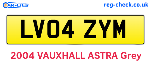 LV04ZYM are the vehicle registration plates.