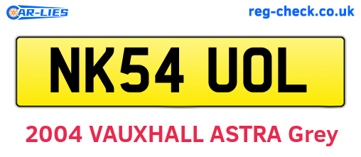 NK54UOL are the vehicle registration plates.