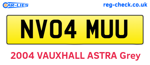 NV04MUU are the vehicle registration plates.