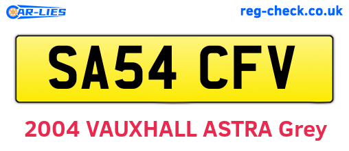 SA54CFV are the vehicle registration plates.
