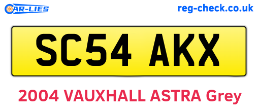 SC54AKX are the vehicle registration plates.