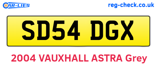 SD54DGX are the vehicle registration plates.