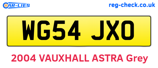WG54JXO are the vehicle registration plates.