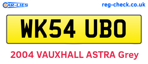 WK54UBO are the vehicle registration plates.