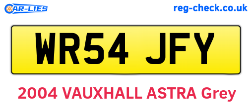 WR54JFY are the vehicle registration plates.
