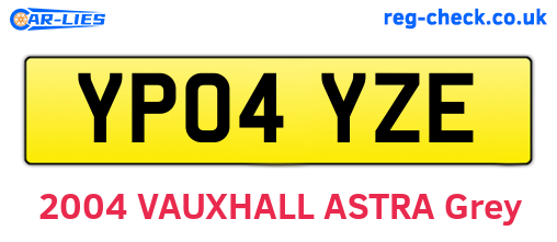 YP04YZE are the vehicle registration plates.