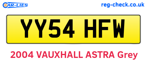 YY54HFW are the vehicle registration plates.