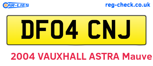 DF04CNJ are the vehicle registration plates.