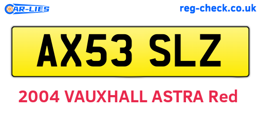 AX53SLZ are the vehicle registration plates.