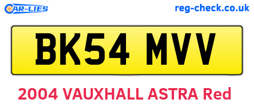 BK54MVV are the vehicle registration plates.