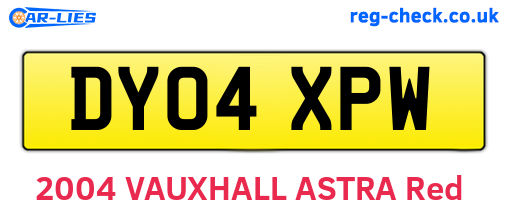 DY04XPW are the vehicle registration plates.