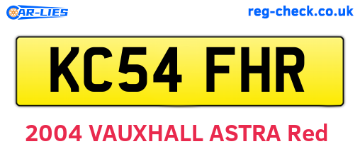 KC54FHR are the vehicle registration plates.