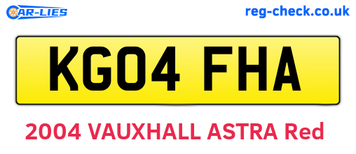 KG04FHA are the vehicle registration plates.