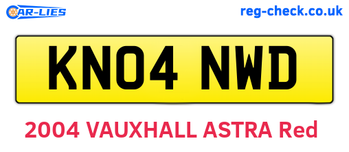KN04NWD are the vehicle registration plates.