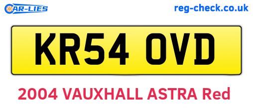 KR54OVD are the vehicle registration plates.