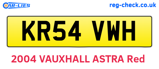 KR54VWH are the vehicle registration plates.