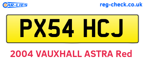 PX54HCJ are the vehicle registration plates.