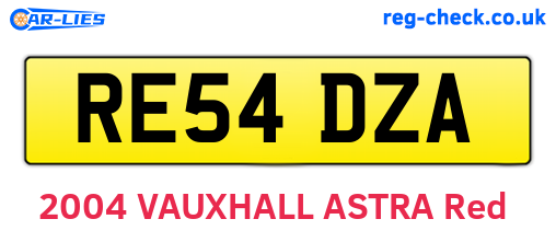 RE54DZA are the vehicle registration plates.