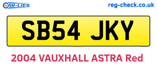 SB54JKY are the vehicle registration plates.