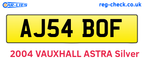AJ54BOF are the vehicle registration plates.