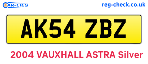 AK54ZBZ are the vehicle registration plates.