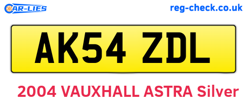 AK54ZDL are the vehicle registration plates.
