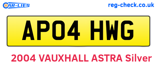 AP04HWG are the vehicle registration plates.