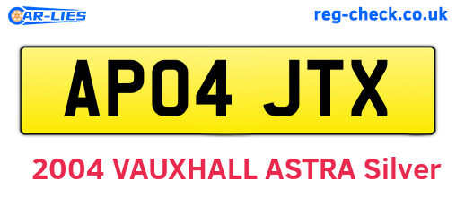 AP04JTX are the vehicle registration plates.