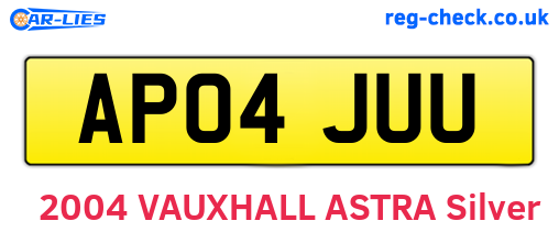 AP04JUU are the vehicle registration plates.