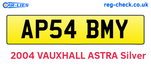 AP54BMY are the vehicle registration plates.