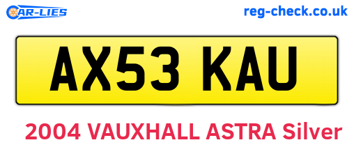 AX53KAU are the vehicle registration plates.