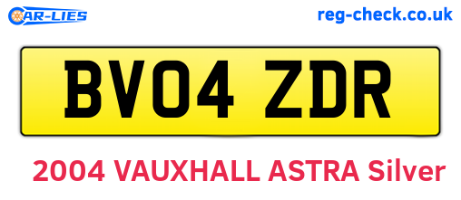 BV04ZDR are the vehicle registration plates.