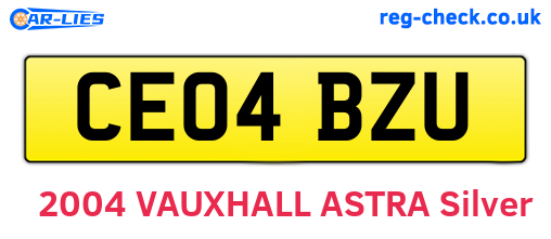 CE04BZU are the vehicle registration plates.