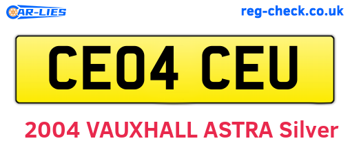 CE04CEU are the vehicle registration plates.