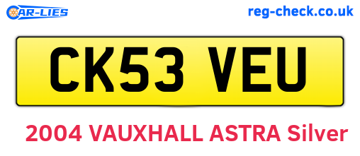 CK53VEU are the vehicle registration plates.