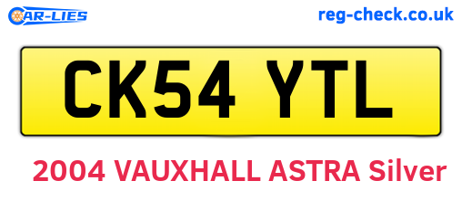 CK54YTL are the vehicle registration plates.