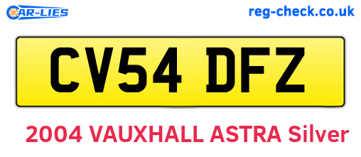 CV54DFZ are the vehicle registration plates.